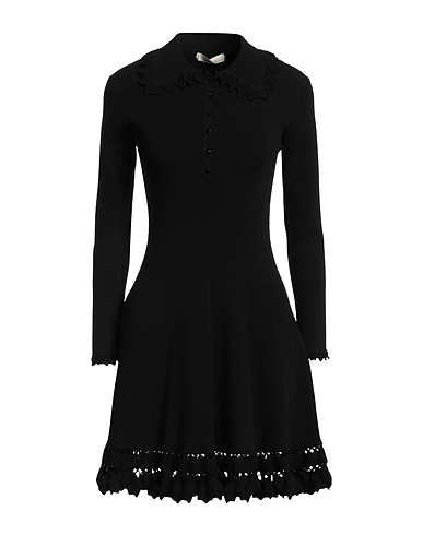 ULLA JOHNSON Short dress Black 83% Polyester, 17% Viscose