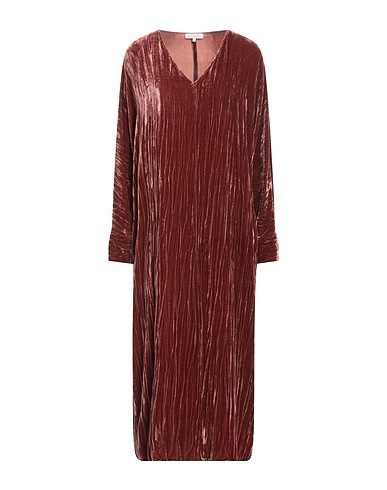 ANTONELLI Midi dress Brown 82% Viscose, 18% Silk