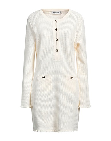 SELF-PORTRAIT Office dress Ivory 51% Viscose, 32% Polyester, 15% Polyamide, 2% Elastane