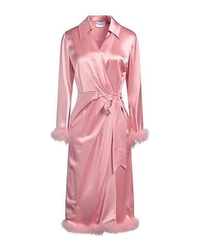 ISABELLE BLANCHE Paris Midi dress Pink 72% Acetate, 28% Polyester, Stork feathers