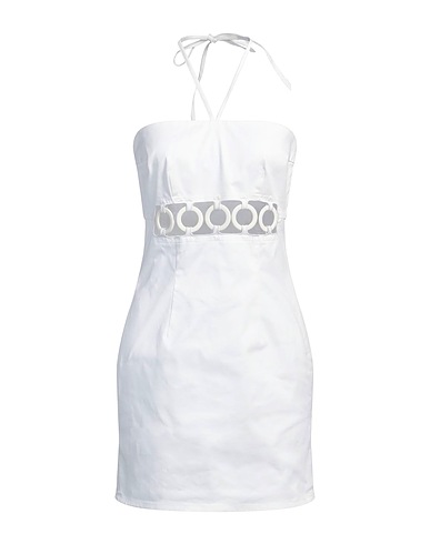 DSQUARED2 Sheath dress White 97% Cotton, 3% Elastane