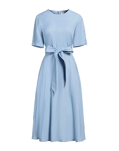 P.A.R.O.S.H. Midi dress Sky blue 72% Viscose, 28% Linen