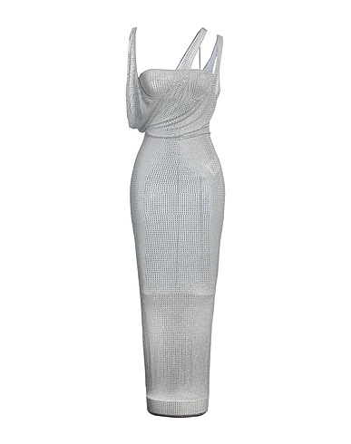 THE ATTICO Vestido de tubo Gris perla 92% Cupro, 8% Elastán, Cristal