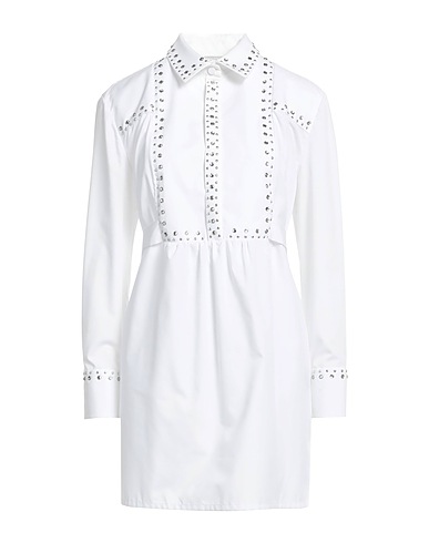 HUISHAN ZHANG Vestito chemisier Bianco 65% Poliestere, 35% Cotone