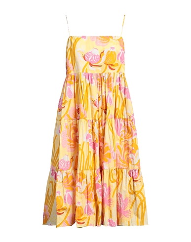 EMPORIO SIRENUSE Vestito midi Giallo 100% Cotone