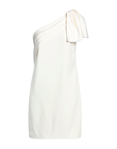 ROLAND MOURET One-shoulder dress Ivory 75% Acetate, 25% Polyester