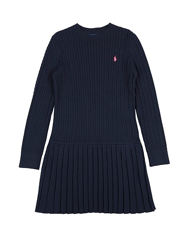 POLO RALPH LAUREN Dress Midnight blue 100% Cotton, Polyamide, Elastane