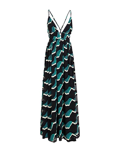 ULLA JOHNSON Long dress Black 55% Polyester, 45% Viscose
