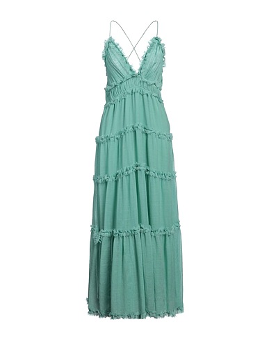 ULLA JOHNSON Long dress Turquoise 100% Wool