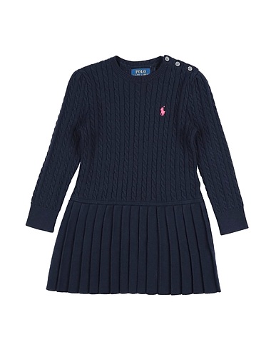 POLO RALPH LAUREN Dress Midnight blue 100% Cotton, Polyamide, Elastane