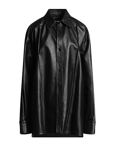 MM6 MAISON MARGIELA Solid colour shirts & blouses Black Calfskin