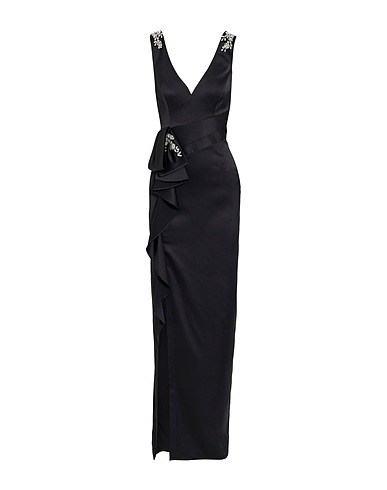 MARCHESA NOTTE Langes Kleid Schwarz 97% Polyester, 3% Elastan