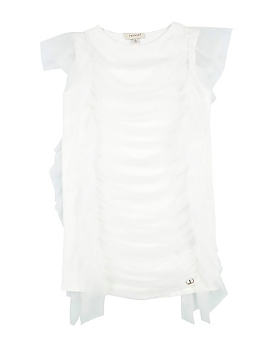 TWINSET Vestito Bianco 95% Cotone, 5% Elastan, Poliestere