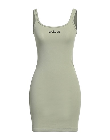 GAëLLE Paris Sheath dress Sage green 97% Cotton, 3% Elastane