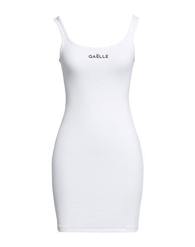 GAëLLE Paris Sheath dress White 97% Cotton, 3% Elastane