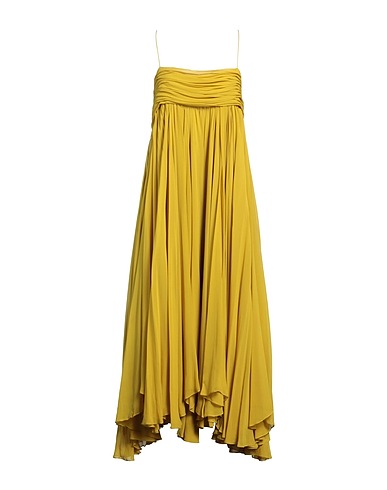 KHAITE Midi dress Mustard 100% Silk