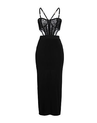 VERSACE JEANS COUTURE Elegant dress Black 92% Viscose, 8% Elastane