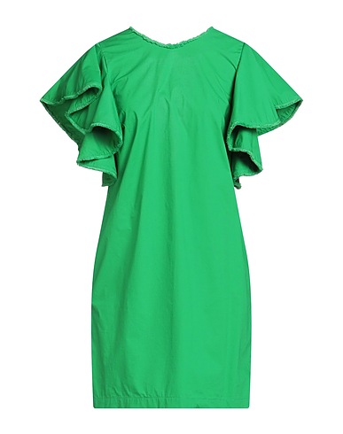 SUOLI Vestito corto Verde 100% Cotone