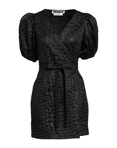 ROTATE BIRGER CHRISTENSEN Short dress Black 99% Polyester, 1% Elastane