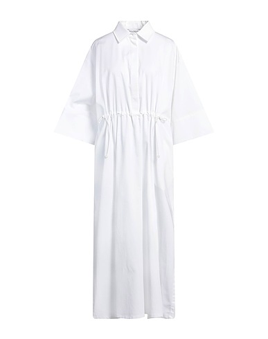 MAX MARA Midi dress White 94% Cotton, 5% Silk, 1% Elastane