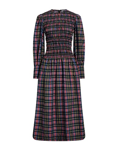 GANNI Midi dress Black 52% Organic cotton, 40% Polyester, 8% Polyamide