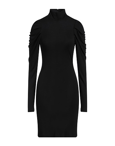 DONDUP Midi dress Black 90% Modal, 10% Cashmere