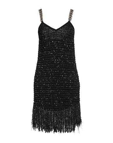 BALMAIN Sheath dress Black 49% Viscose, 19% Polyester, 19% Polyamide, 11% Cotton, 2% Metallic Polyester