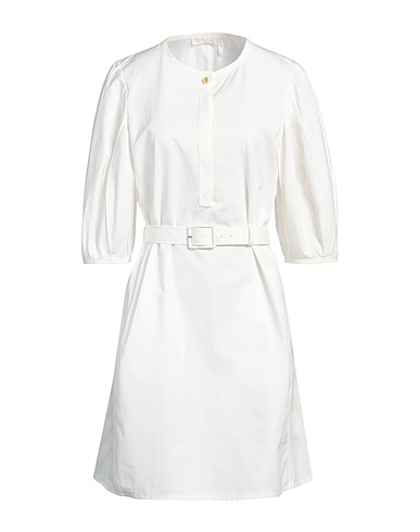 CHLOÉ Short dress Ivory 100% Cotton, Mother-of-pearl