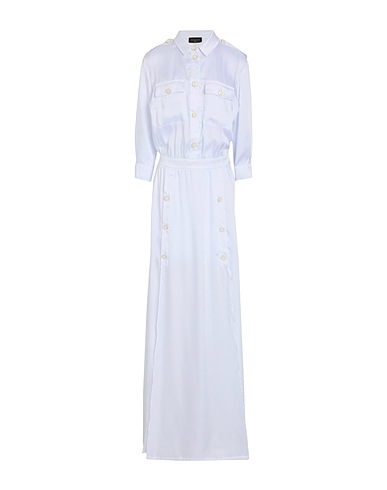 GAëLLE Paris Long dress White 68% Acetate, 32% Polyester