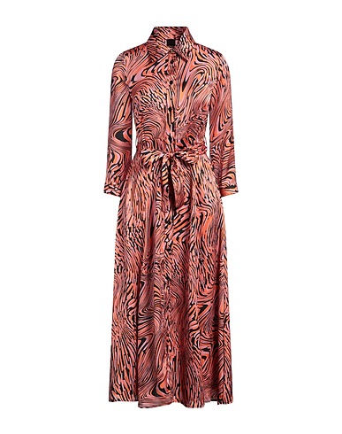PATRIZIA PEPE Midi dress Salmon pink 99% Polyester, 1% Elastane