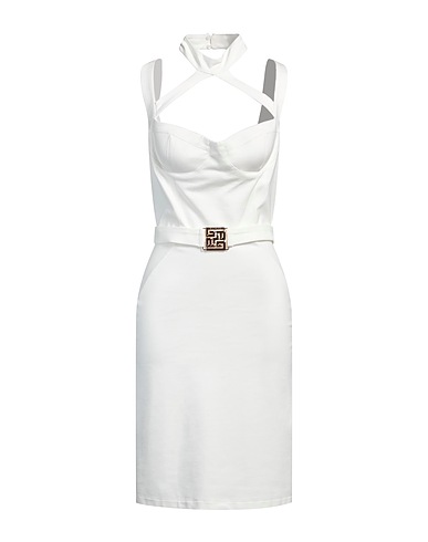 GAëLLE Paris Midi dress White 65% Viscose, 30% Polyamide, 5% Elastane