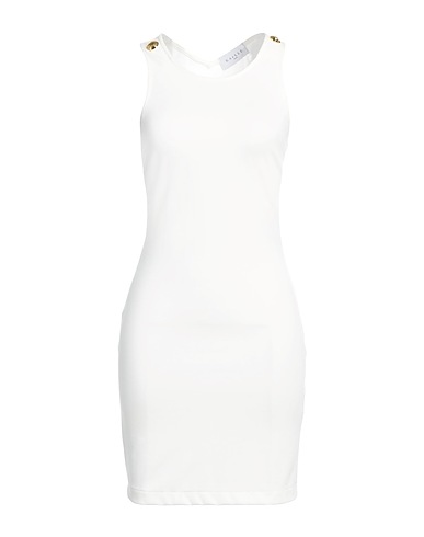 GAëLLE Paris Sheath dress White 68% Viscose, 27% Polyamide, 5% Elastane, Cotton