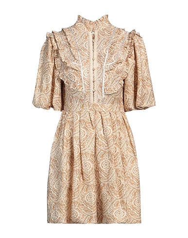 IXIAH Short dress CAMMELLO 80% Linen, 20% Silk