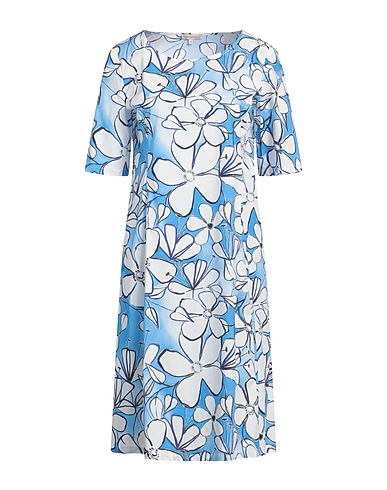 CAMICETTASNOB Midi dress Azure 97% Cotton, 3% Elastane