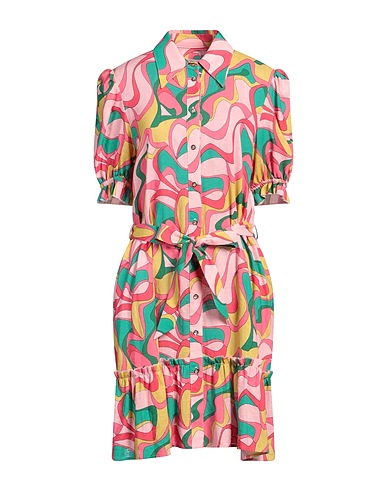 NVSCO 2107 Vestito chemisier Rosa 53% Lino, 47% Viscosa