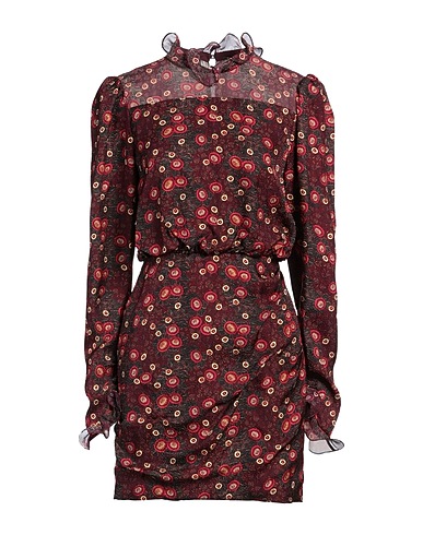 SALONI Sheath dress Burgundy 100% Silk