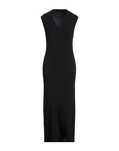 JOSEPH Long dress Black 50% Cotton, 40% Wool, 10% Cashmere
