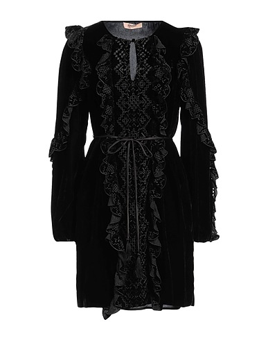TWINSET Short dress Black 75% Viscose, 25% Polyamide, Polyester, Elastane