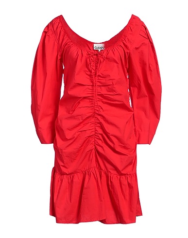 GANNI Short dress Red 100% Organic cotton