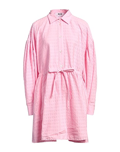 MSGM Shirt dress Pink 98% Cotton, 2% Elastane
