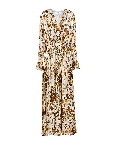 MSGM Long dress Light grey 100% Viscose
