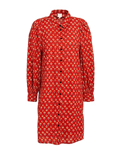 DES PETITS HAUTS Shirt dress Rust 100% Cotton
