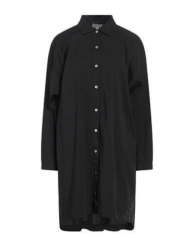 CROSSLEY Shirt dress Black 97% Cotton, 3% Elastane