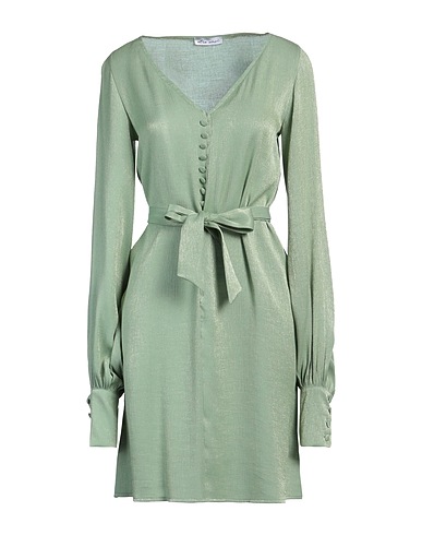 OTRO AMOR Short dress Light green 79% Viscose, 21% Polyester