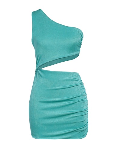 KONTATTO One-shoulder dress Turquoise 92% Polyester, 8% Elastane