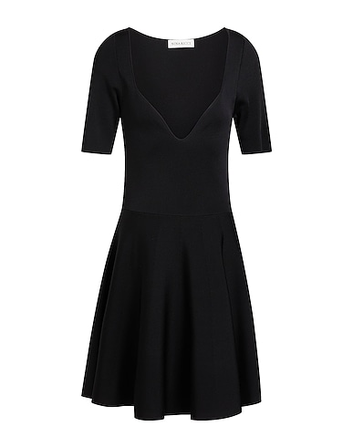 NINA RICCI サマードレス ブラック レーヨン 59% / コットン 16% / ポリエステル 15% / ナイロン 8% / ポリウレタン 2%