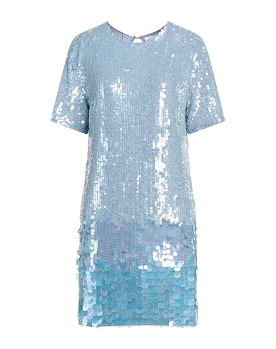 P.A.R.O.S.H. Short dress Sky blue 90% Polyamide, 10% Elastane, PVC - Polyvinyl chloride