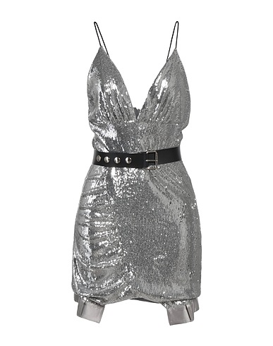 ANIYE RECORDS Sequin dress Silver 85% Polyester, 15% Polyamide, Viscose, Cow leather