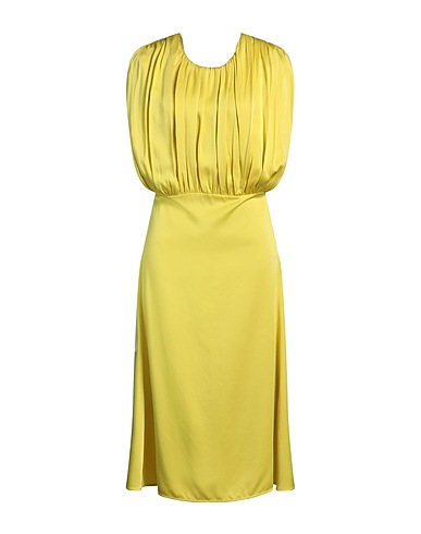 JIL SANDER Midi dress Lime green 74% Acetate, 26% Viscose