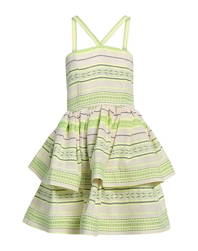 JIJIL Short dress Lime green 85% Cotton, 15% Polyester